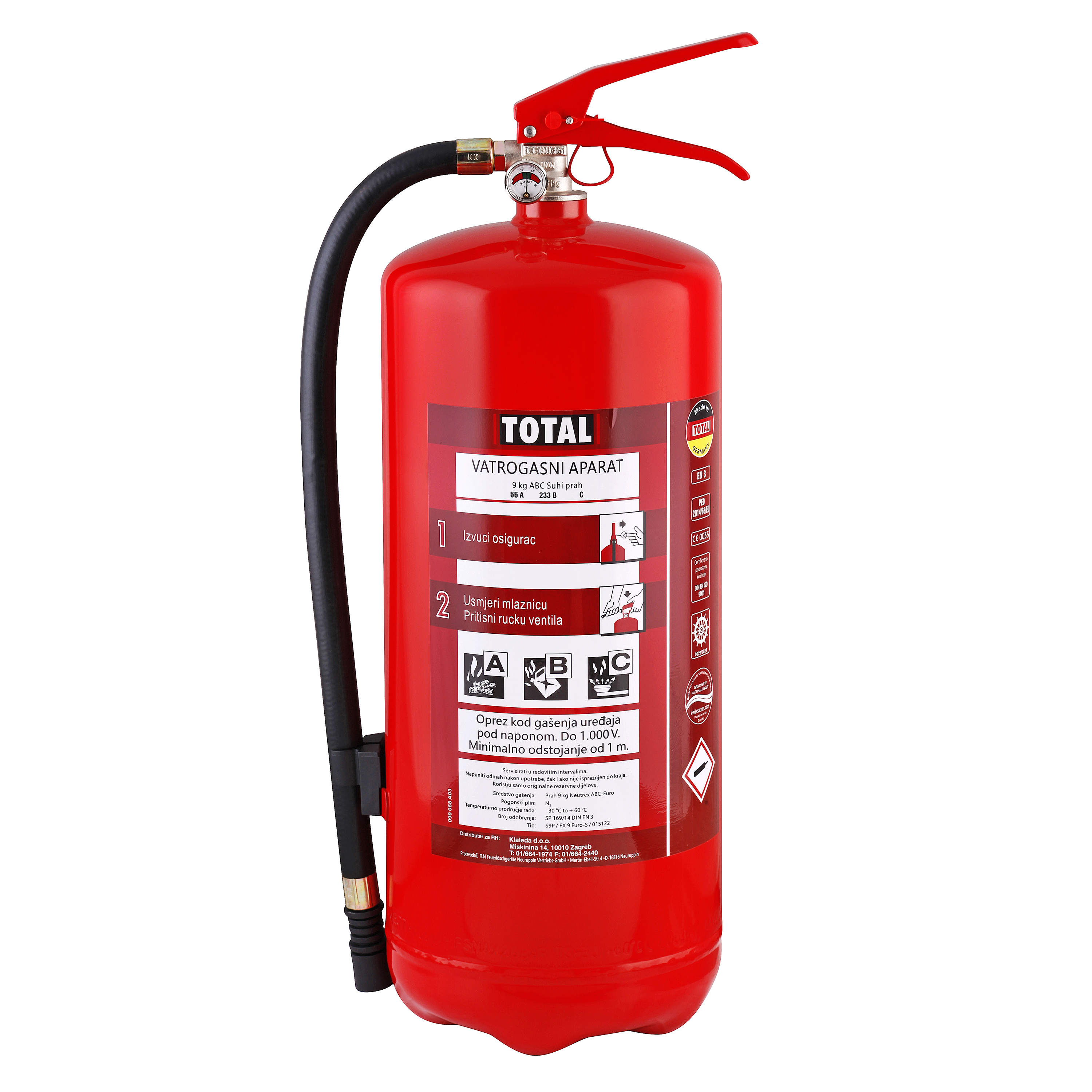 Vatrogasni aparat Total S9P / FX9 ABC prah 9kg